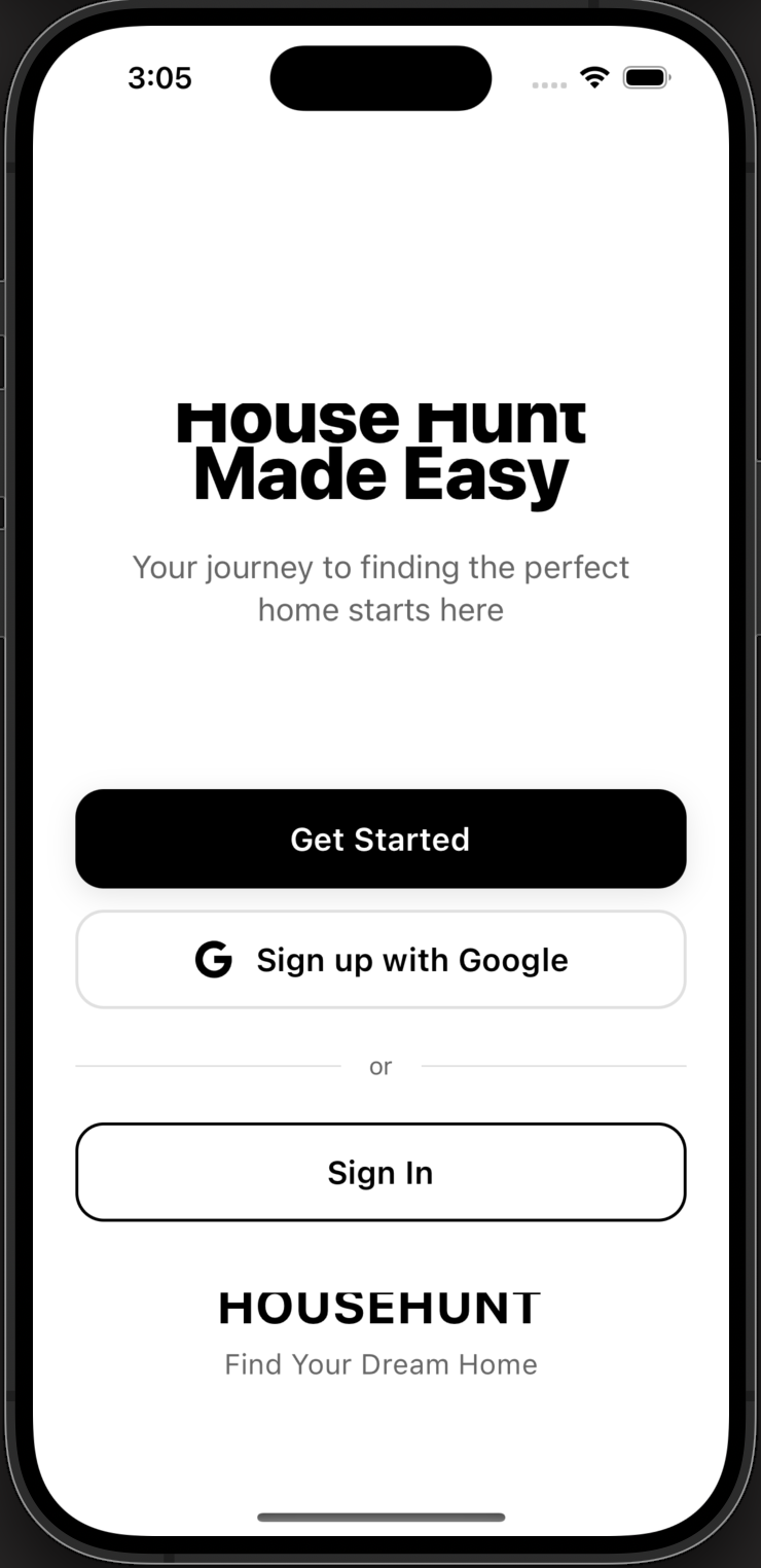 House Hunting App project screenshot
